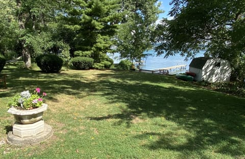 From the back door, walk across a gently sloping lawn right to the water's edge.