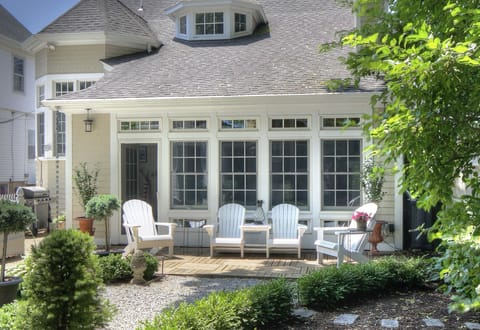 Relax in the lovely garden.
