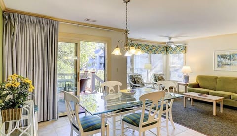 Gather for meals, then step onto the breezy balcony.
