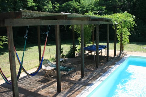 In the shade of the pergola