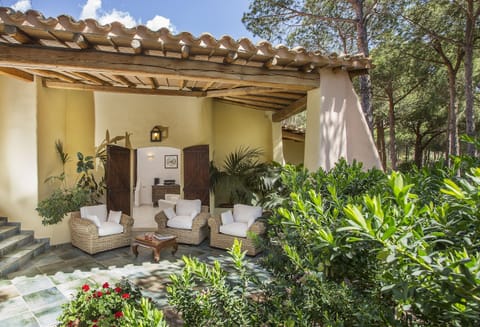 One of the seating arrangements on the veranda