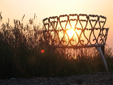 Sunset across the field.