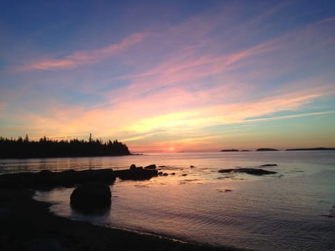 Sunrise from our front lawn on Pleasant Beach.