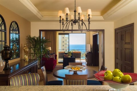 Upper floor view from kitchen thru dining and living rooms