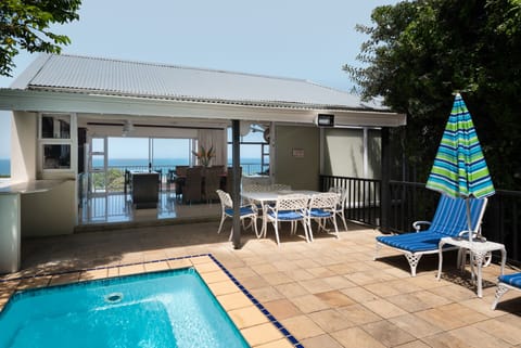 Terrace & pool with Indian Ocean Views