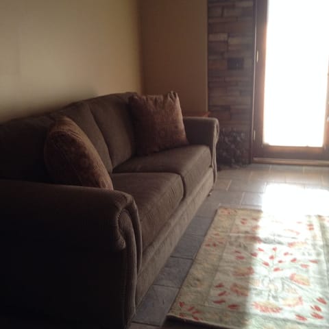 STUDIO - Couch opens to a comfortable queen sleeper for plenty of room for two.