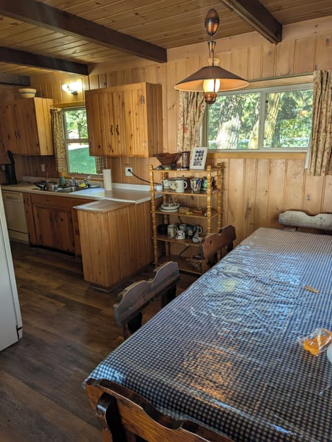Dining area and kitchen.