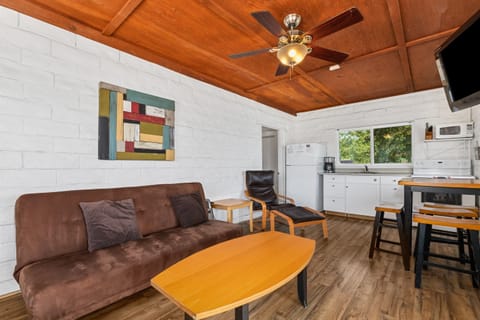 Downstairs "studio" living, dining and kitchen area.