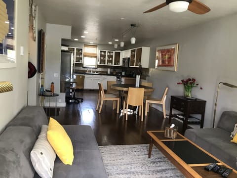 Living room looking to dining/kitchen area