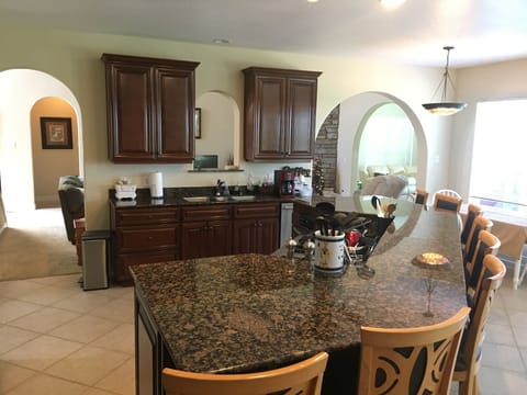 Life is Good in our Kitchen; two tables and island seating for 8!!!  