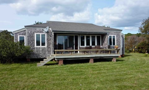 Cottage deck facing Chilmark Pond.