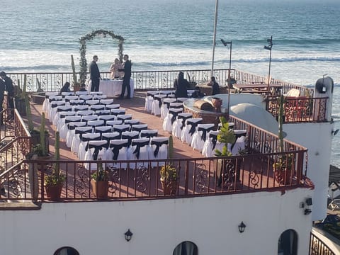 Outdoor banquet area
