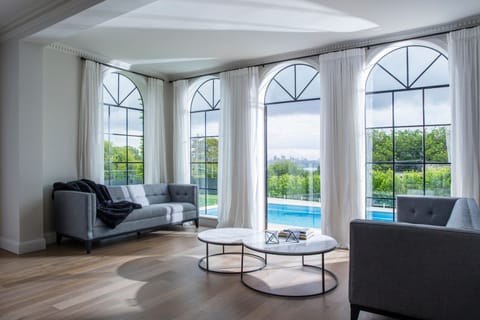 Sun filled living area opening onto the pool