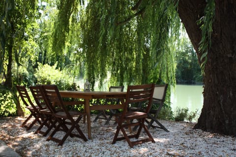 Terrace overlooking the river Charente