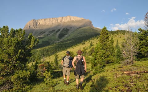 Hiking up Ear Mountain near Rocky Mountain Front Retreat