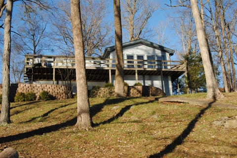 View from the lake.  Upper and lower deck provide ample space for entertaining.