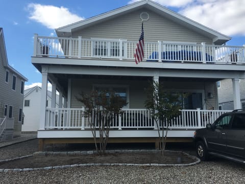4 bedroom, 3 bathroom house. 2 decks, grill, bikes, beach chairs