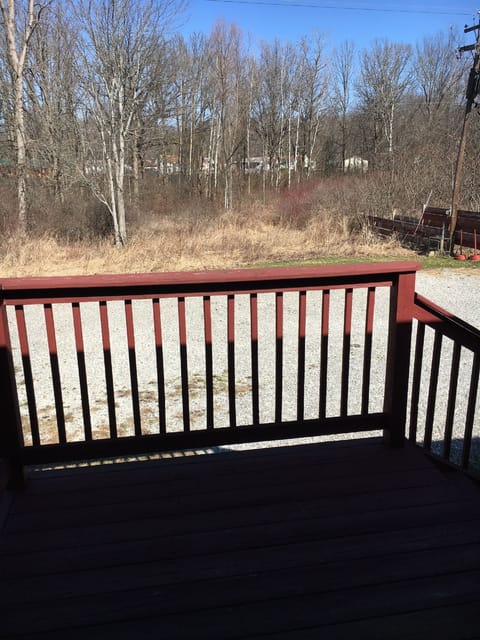 Back porch. Plenty of parking.