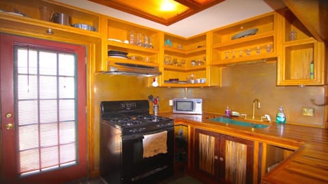 Kitchen featuring copper molding
