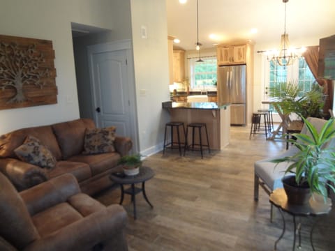 open floor plan high cathedral ceilings