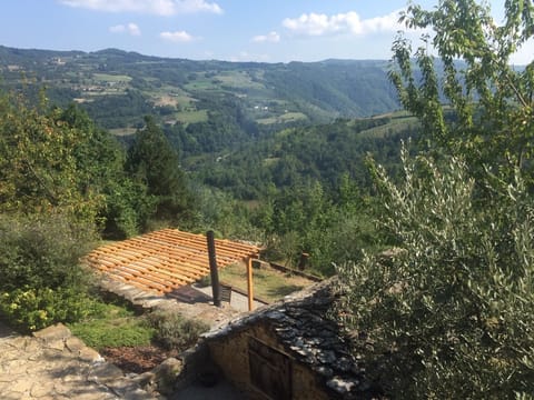 View across pergola and the valley
