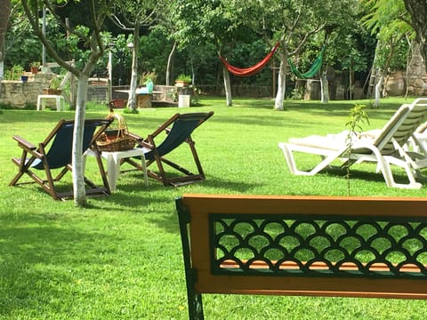 Heavenly made private garden.Relaxing spots with hammocks and sun lounges.
