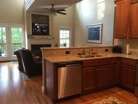 Kitchen open to family room