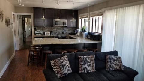 Large kitchen. Dishwasher, 2 induction cooktops, combo microwave/oven, toaster