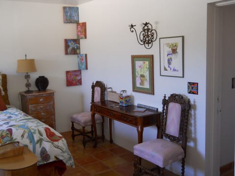 corner of bedroom with desk