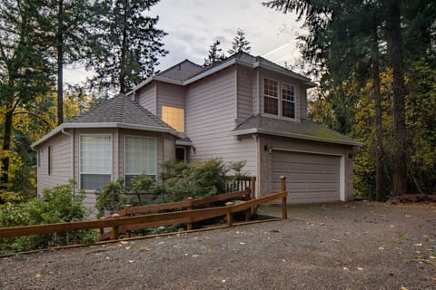 theres a path to the front entry along the left side of the house