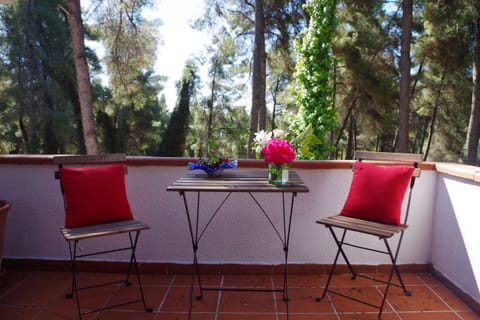 Bedroom balconies overlooking the garden