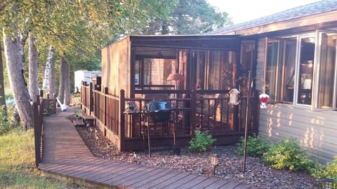 Screen porch overlooking the lake.