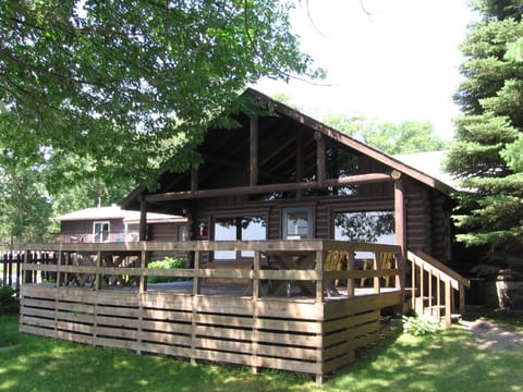 Deck overlooking the lake and the heated pool.