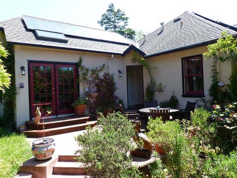 Back of house.  French doors lead to master BR.
