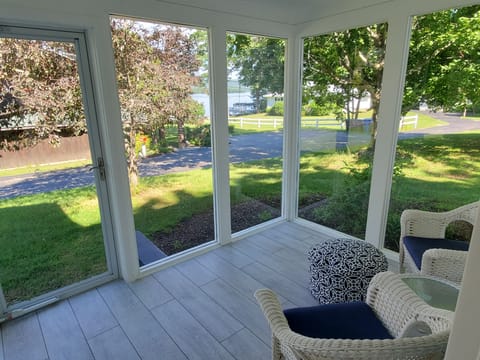 A great spot for your morning coffee with lake views.