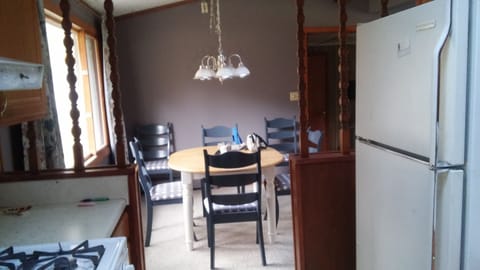 kitchen view into dining room