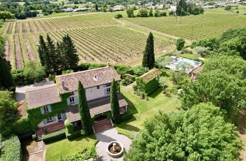 Aerial view of the farmhouse