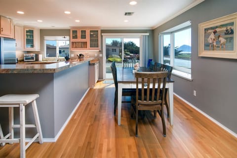 Enjoy views of the rock from the dining room table