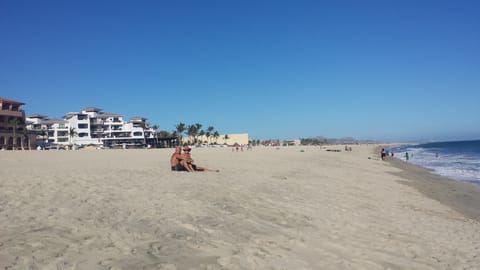 Just a 2 minute walk from doorstep to the beach across the street.