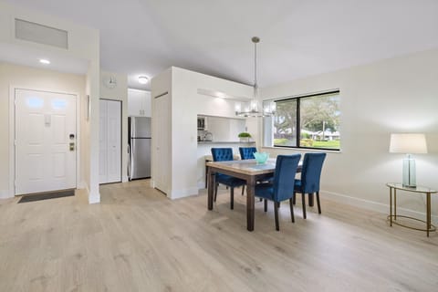 Comfortable dining area filled with natural light.