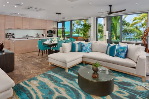 The Open-concept villa was hand-crafted using the best quality decor & furniture