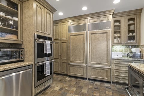 Kitchen with 2 sub zero refrigerators/freezers