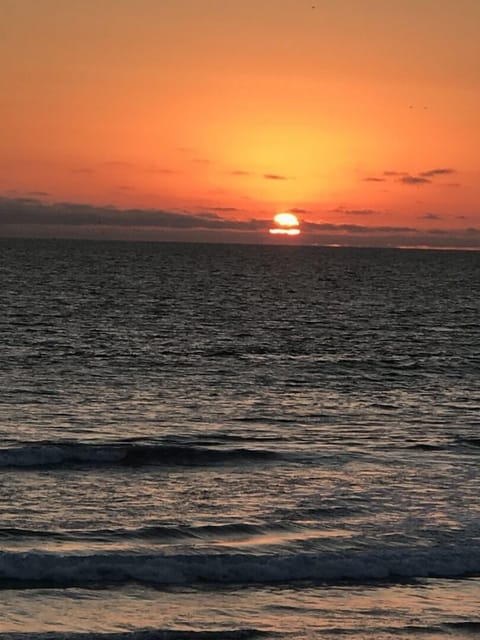 deck view at sunset
