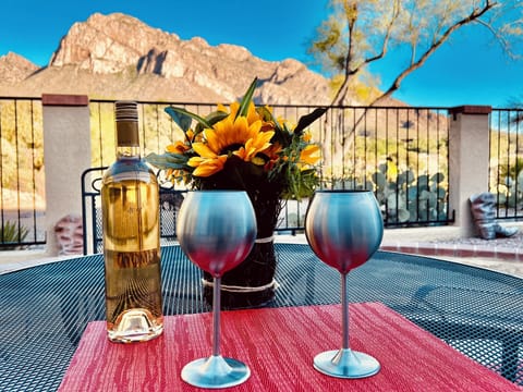 Phenominal view for patio meal or drinks.