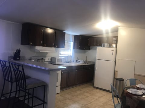 Kitchen has toaster, microwave oven, dish washer, coffee maker & much more!