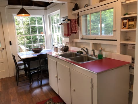 Kitchen with breakfast nook and morning sun