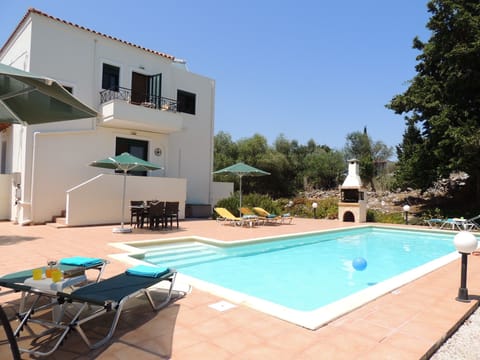 Villa Pegasus, pool terrace and barbeque.