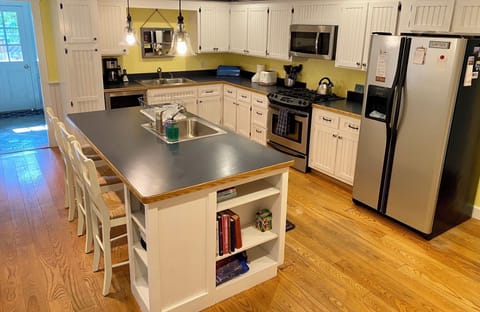 The well-appointed kitchen has everything you need, including an ice cream maker