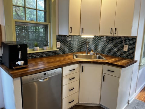 Kitchen, prior Espresso machine, now updated with Miele super-automatic. 