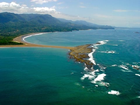 The nearby Whale's Tail Beach of Marino Ballena National Park.